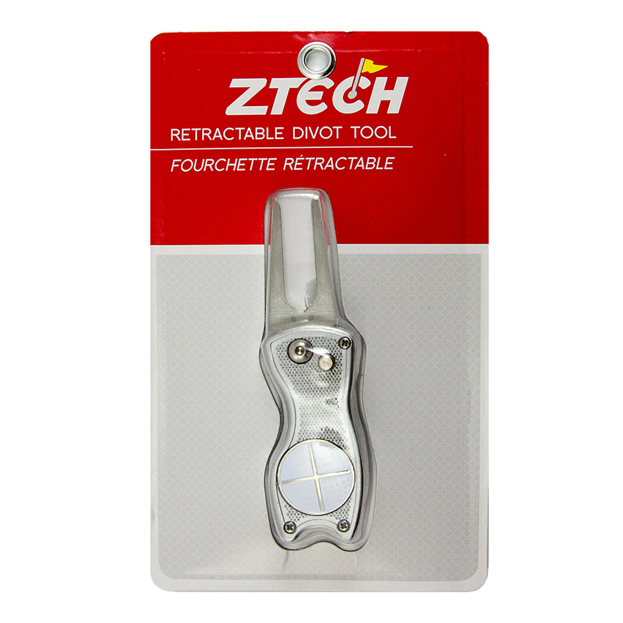 ZTech Metal Divot Tool w/ Magnetic Ball Marker - Silver